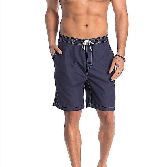 Trunks Navy Swami Hybrid Swim Trunks - Picture 2 of 8